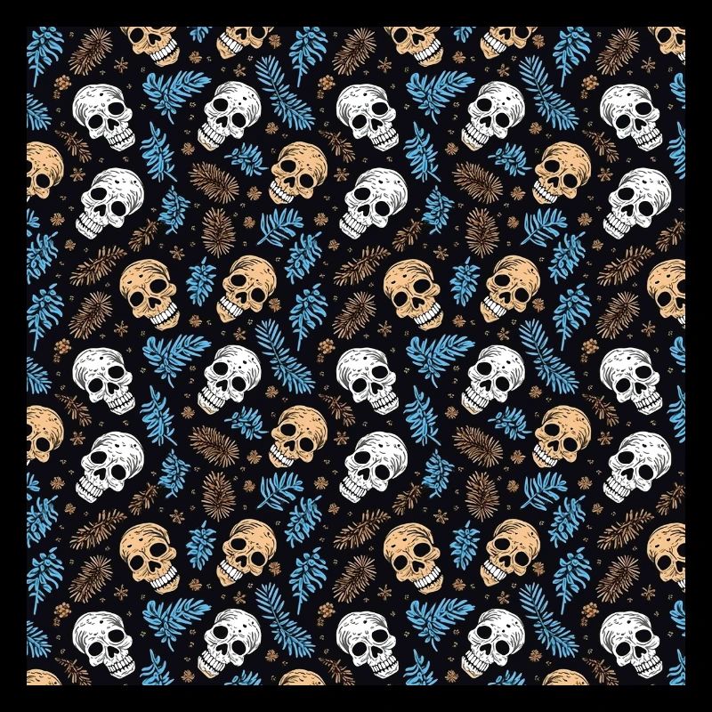 Skulls Seamless Pattern Gothic Dark Halloween