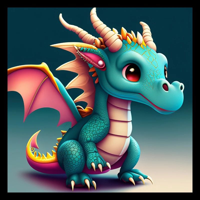 mignon petit bébé dragon drôle