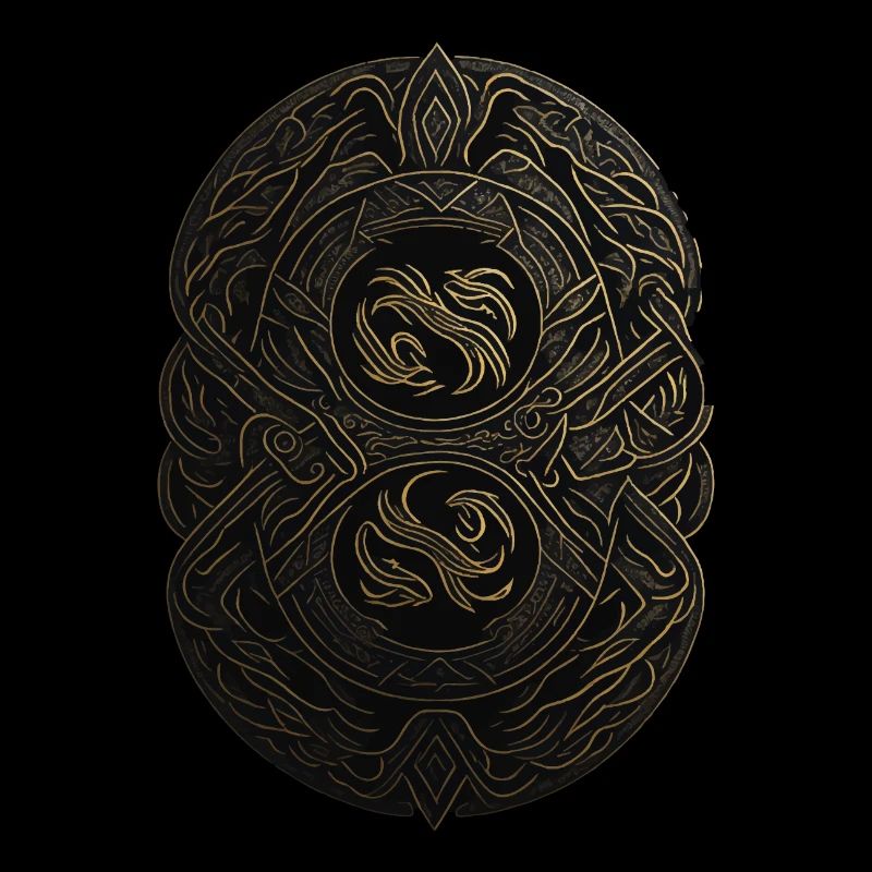 Maya Schwarz-Gold-Monogramm