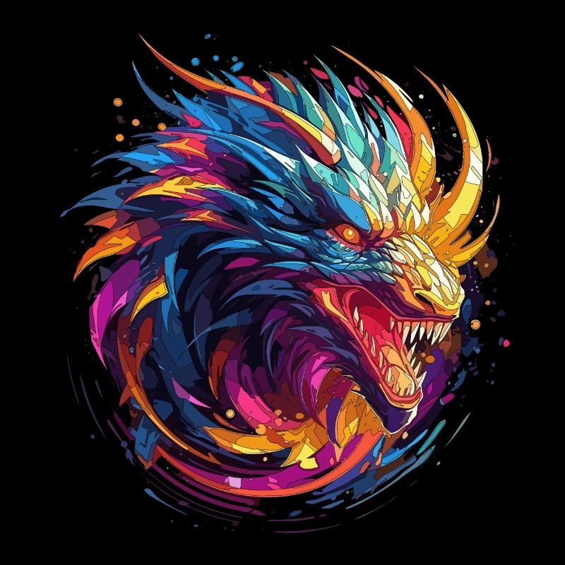 Abstrakter Drache - Geometrisches Drachendesign