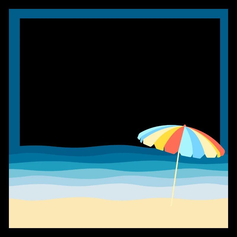 Summer beach with a parasol