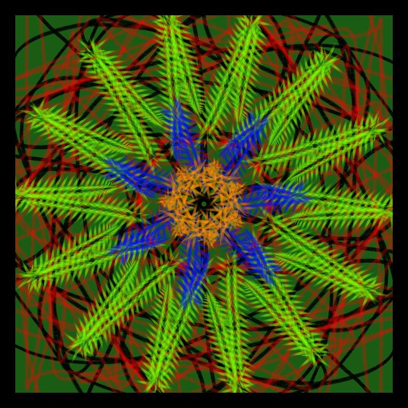 Vert Bleu Étoile abstraite