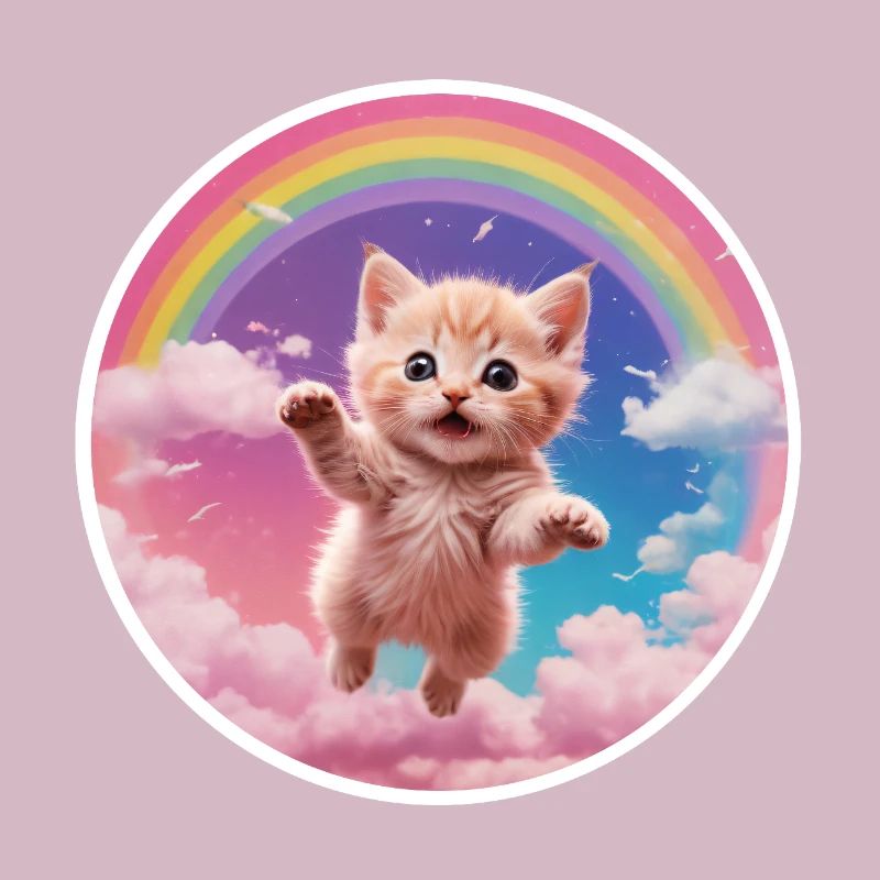 Rosa Kätzchen Regenbogen 1