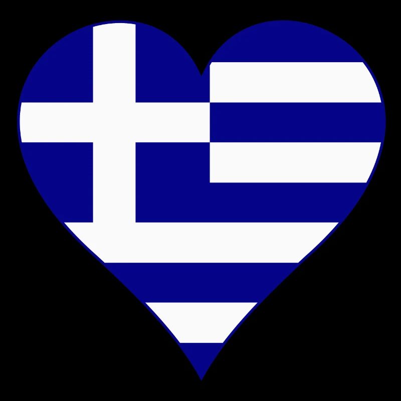 Greece flag as heart