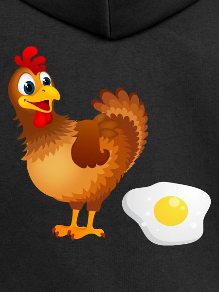 Le poulet met un œuf humour poule met omelette