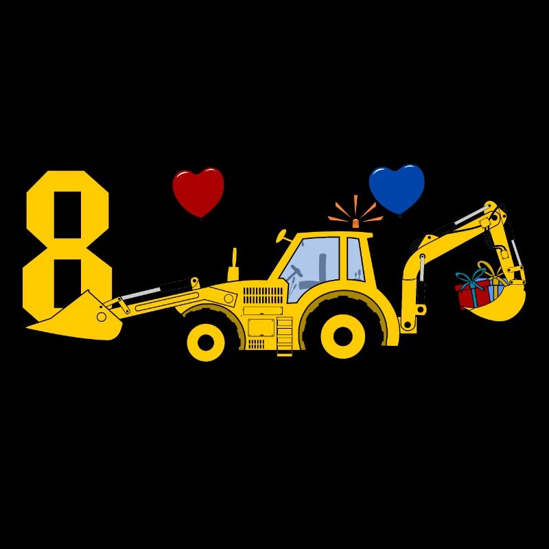 8. Geburtstag Bagger Traktor