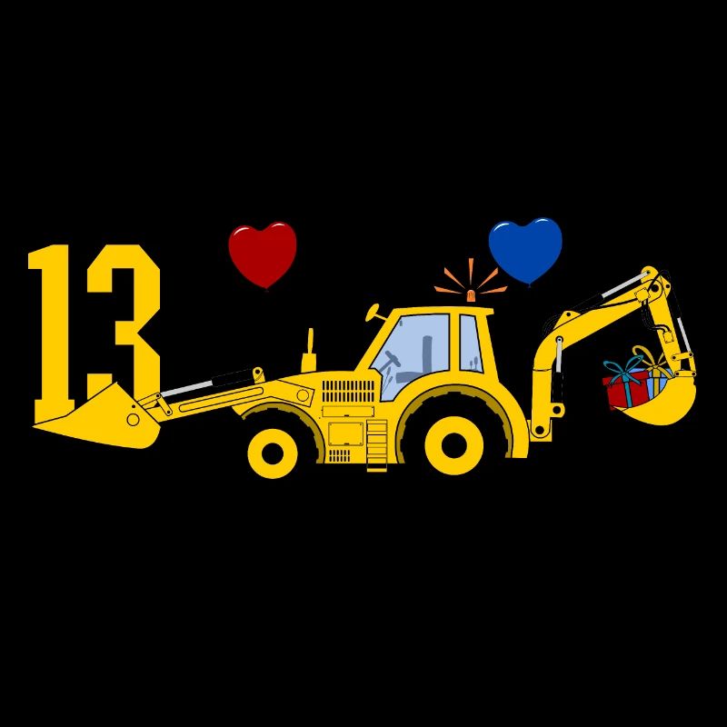 13. Geburtstag Bagger Traktor