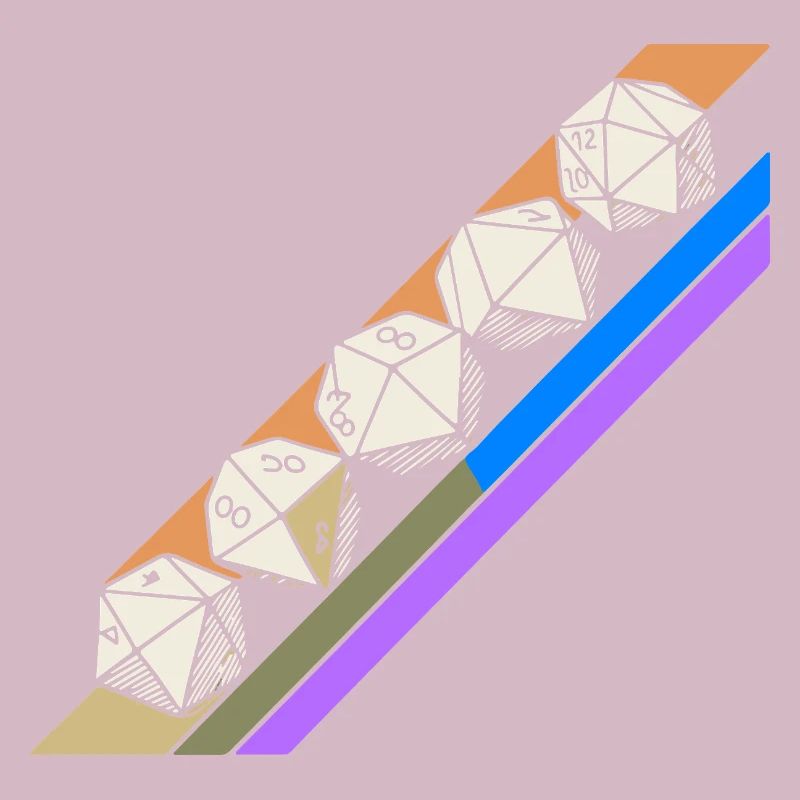 Retro Minimalist Polyhedral Dice Set Tabletop RPGP