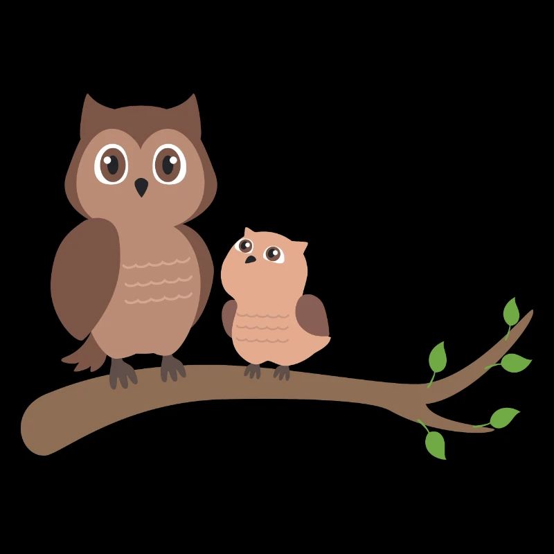 Eule Mutter mit Kind