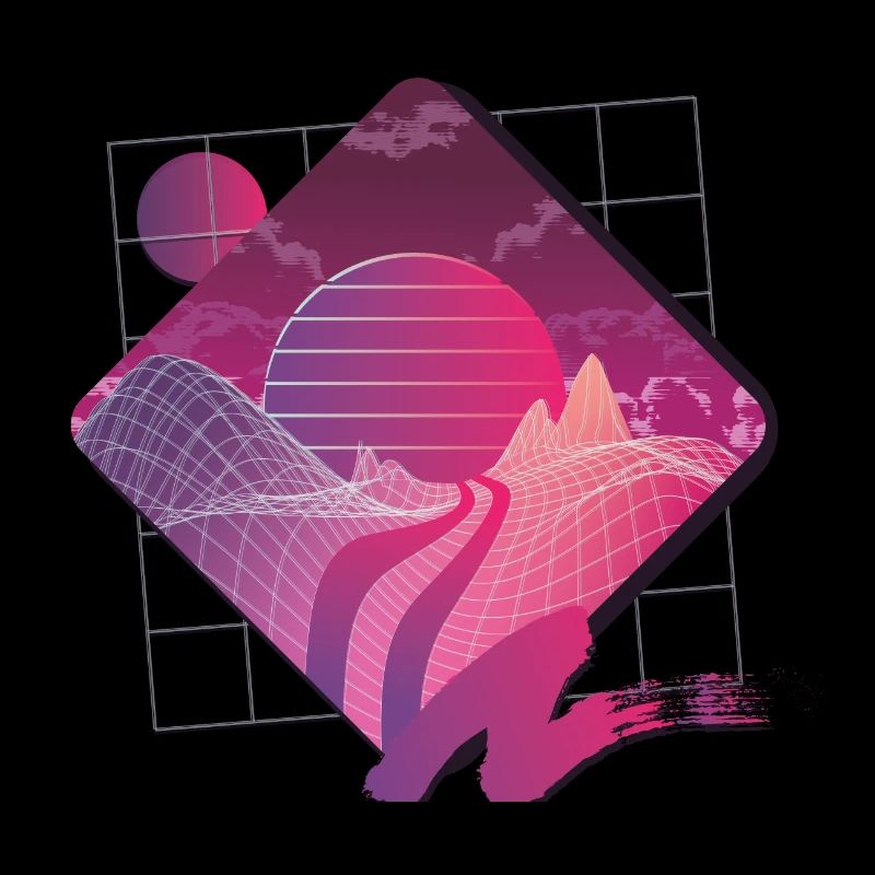 retrowave Landschaft