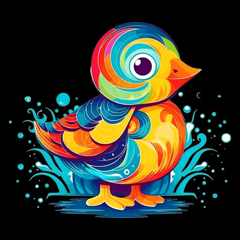 Colorful minimalist duck perfect as a gift