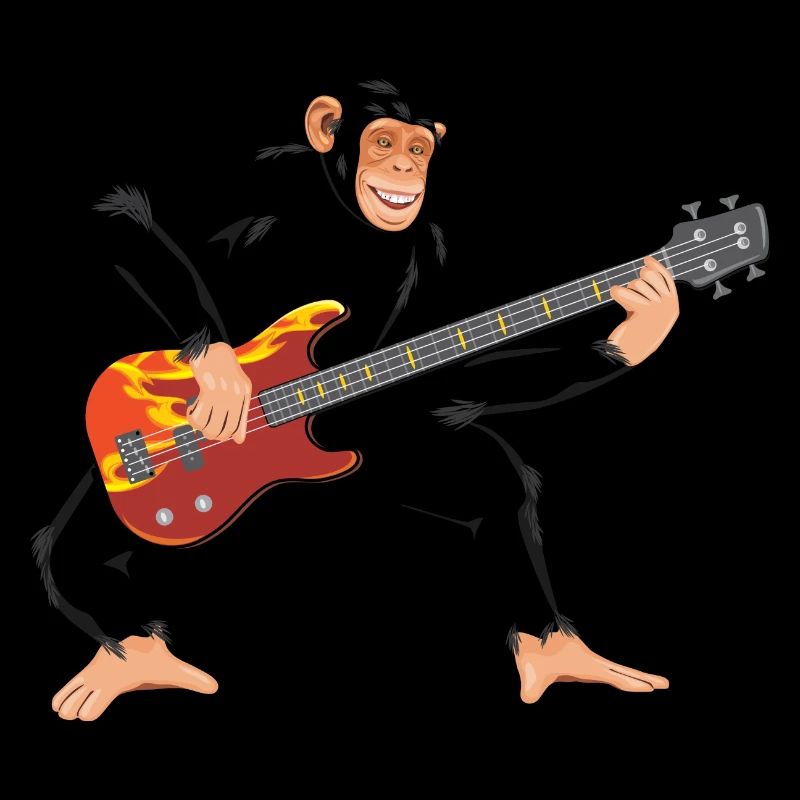 Affe mit E-Bass