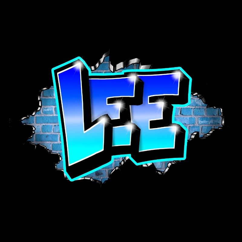 Graffiti LEE Blue Brick Cracks