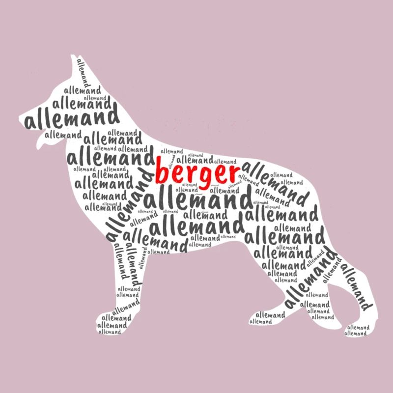 Deutscher Schäfer Silhouette Rasse Hund Text