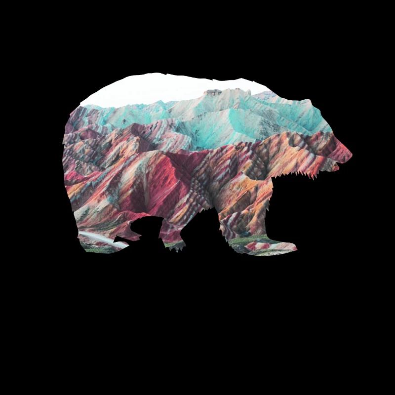 Fond de montagnes de montagnes de l'ours Idée de cadeau
