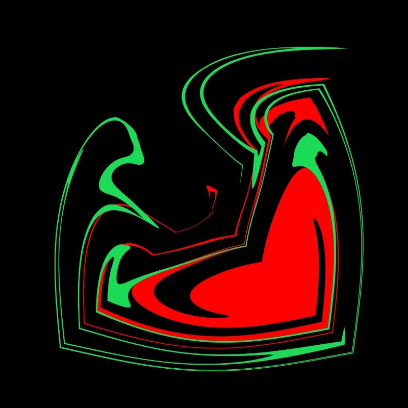Herz Design cool grün rot Kunst Geschenk Idee