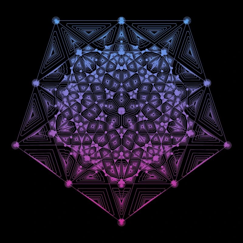 Pentagon Star Dimensions Gradient
