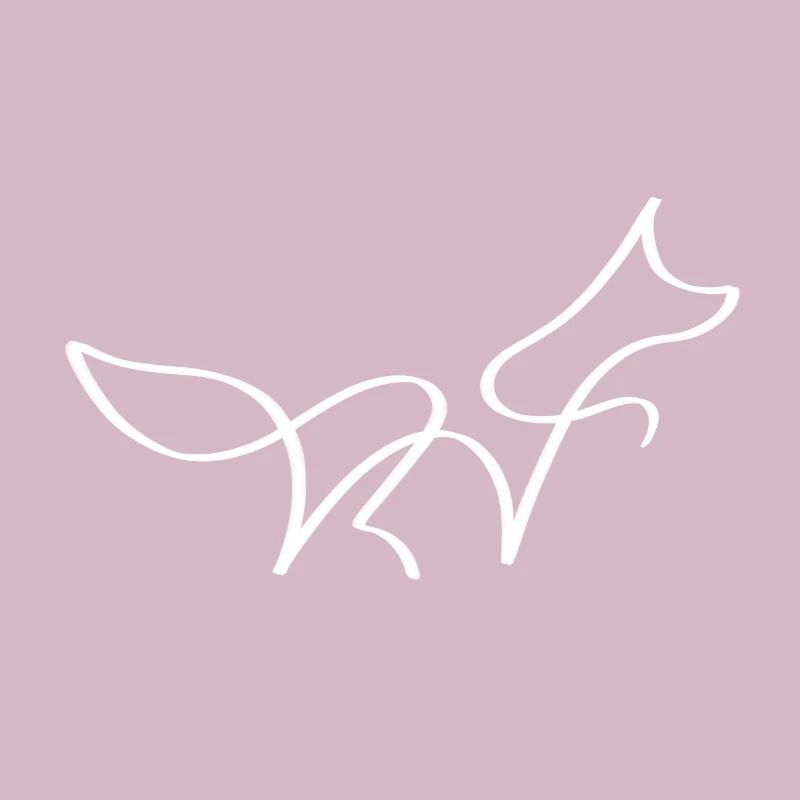 One line fox white