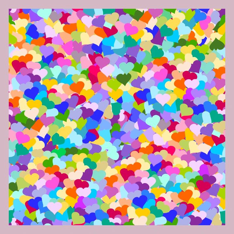 Confetti Rainbow Hearts pattern