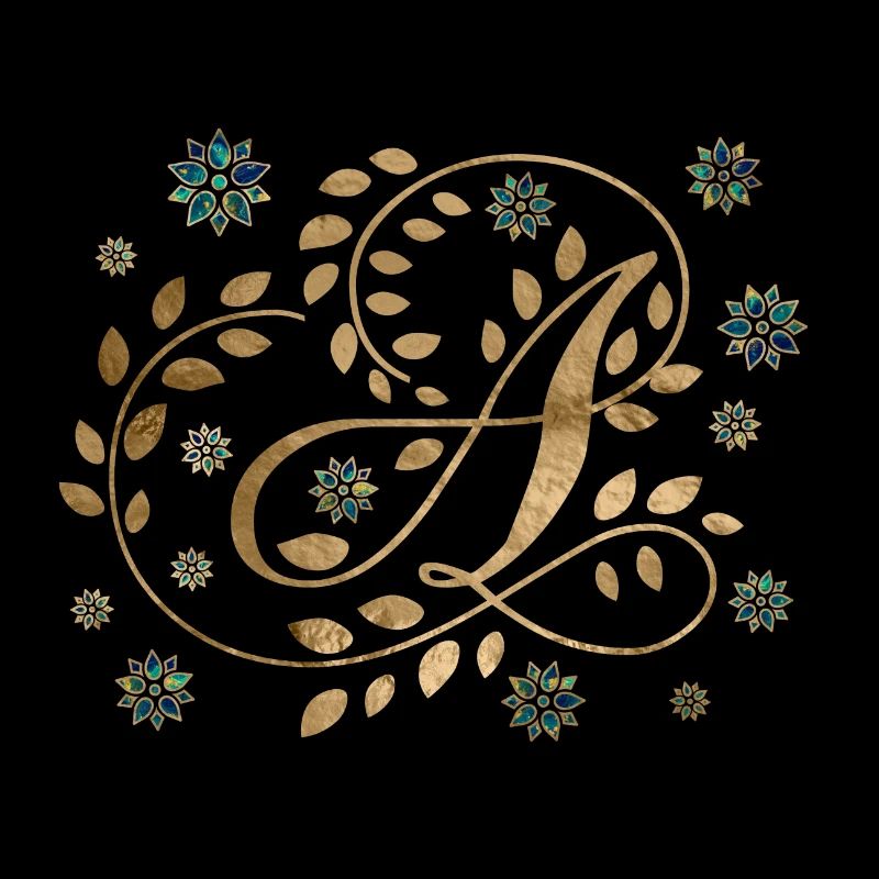 Monogramme de calligraphie dorée de luxe avec la lettre A