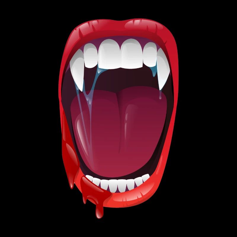 Vampire bite vampire and vampire teeth bite teeth blood