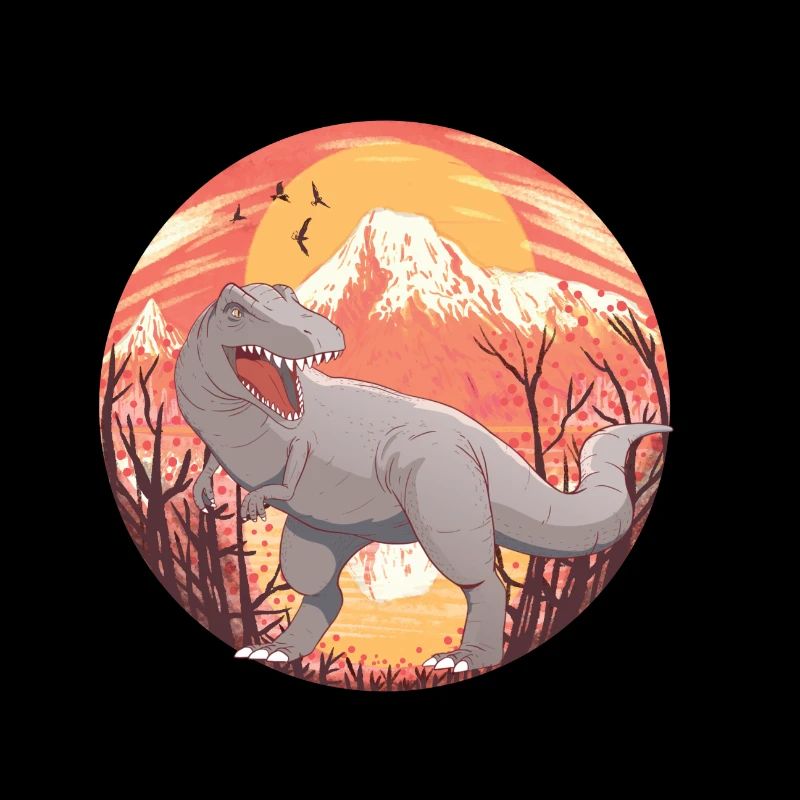 Dinosaurier Und Vulkan