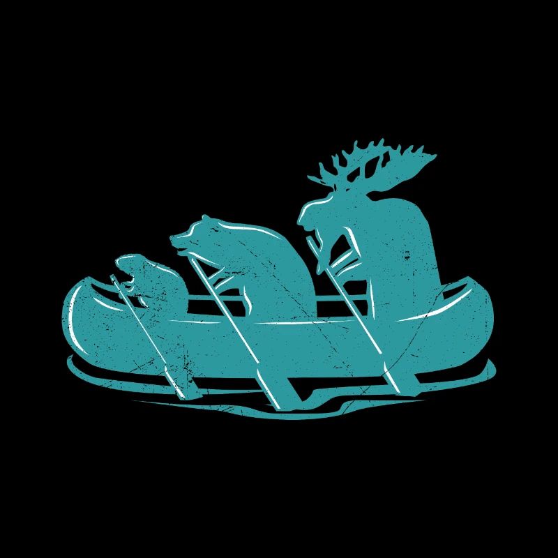 Canoe Beaver Bear Moose Canoeing Canada Gift Idea