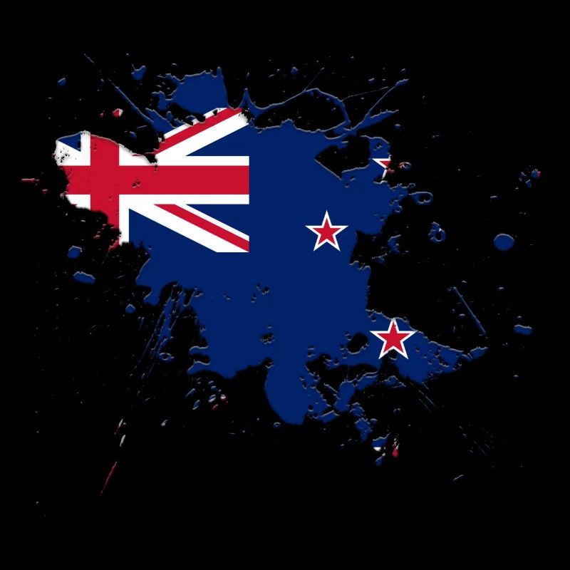 Neuseeland Flagge als Farbklecks
