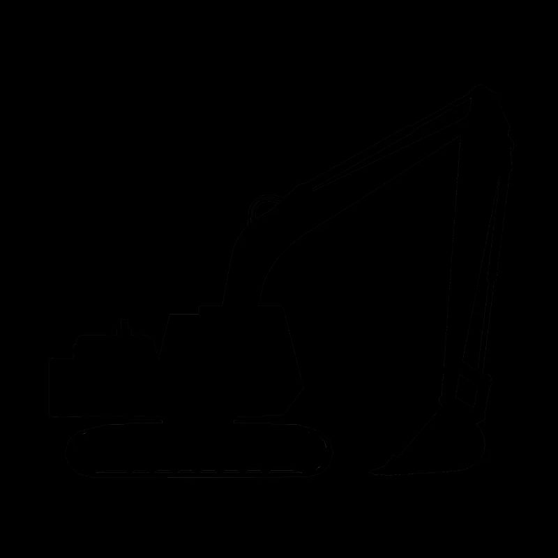 Silhouette mit einem Schaufelbagger, Bagger