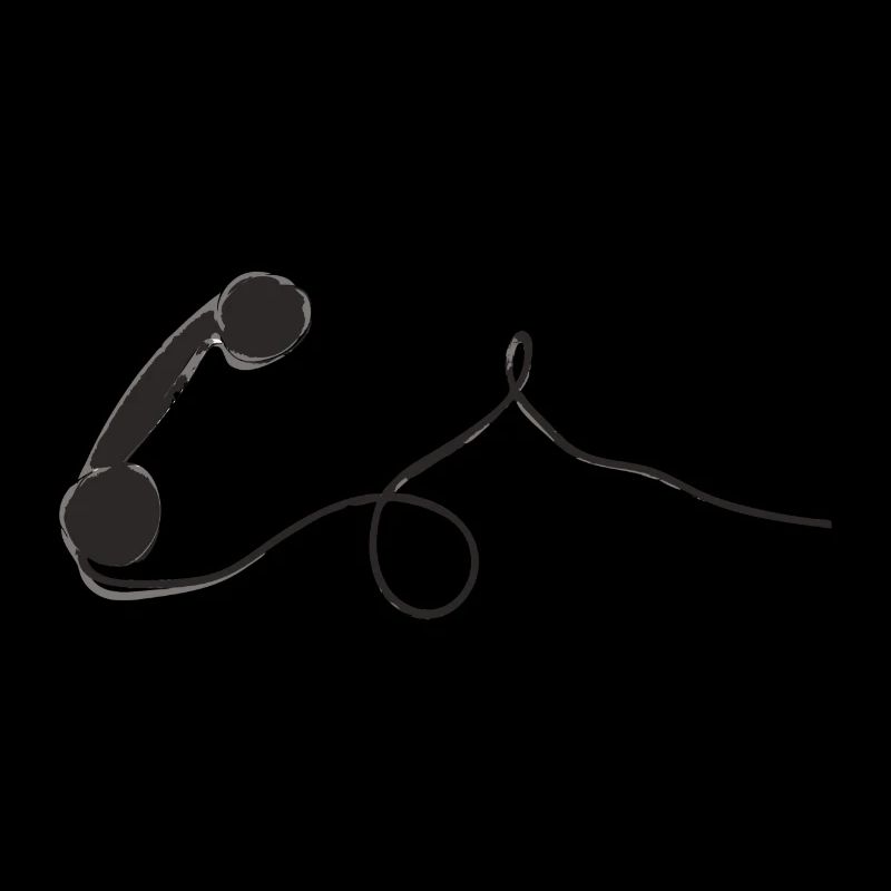 Schwarzer alter analoger retro Telefonhörer