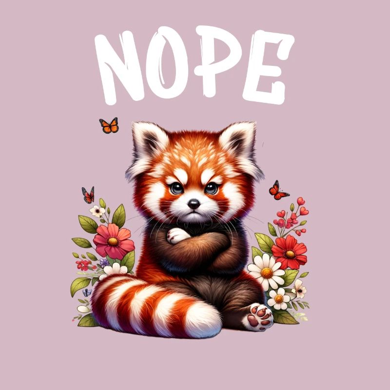Red Panda Funny Saying Nope Fire Fox