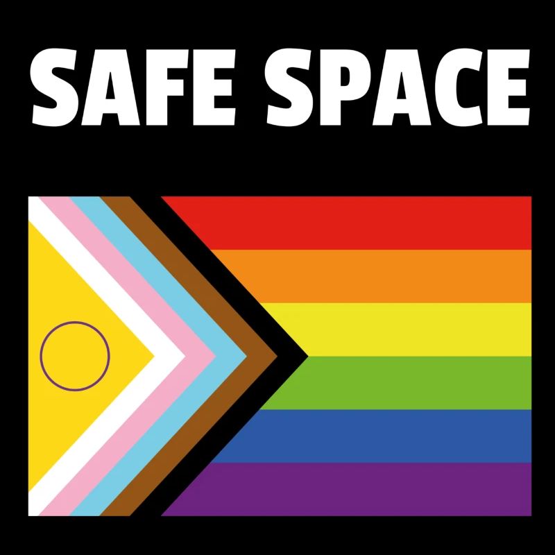 SAFE SPACE Drapeau de progrès de la fierté inclusive