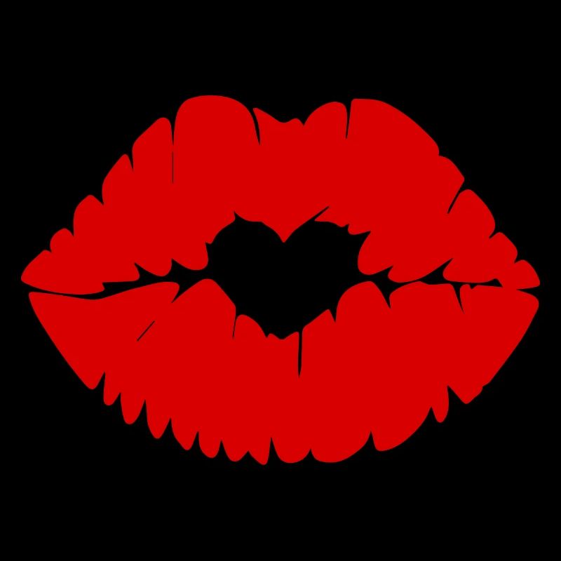 Bouche de baiser avec cœur