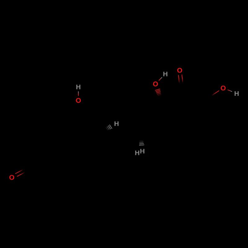 Cortisol Molecule - Colored Structural Formula