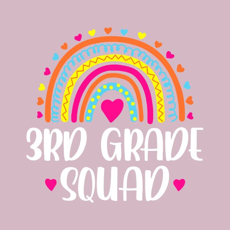 3rd Grade Squad Rainbow Back To School Teacher