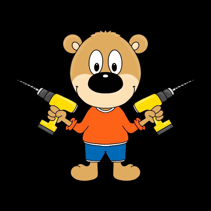 TEDDY - BÄR - HEIMWERKER - HANDWERKER - BOHRER