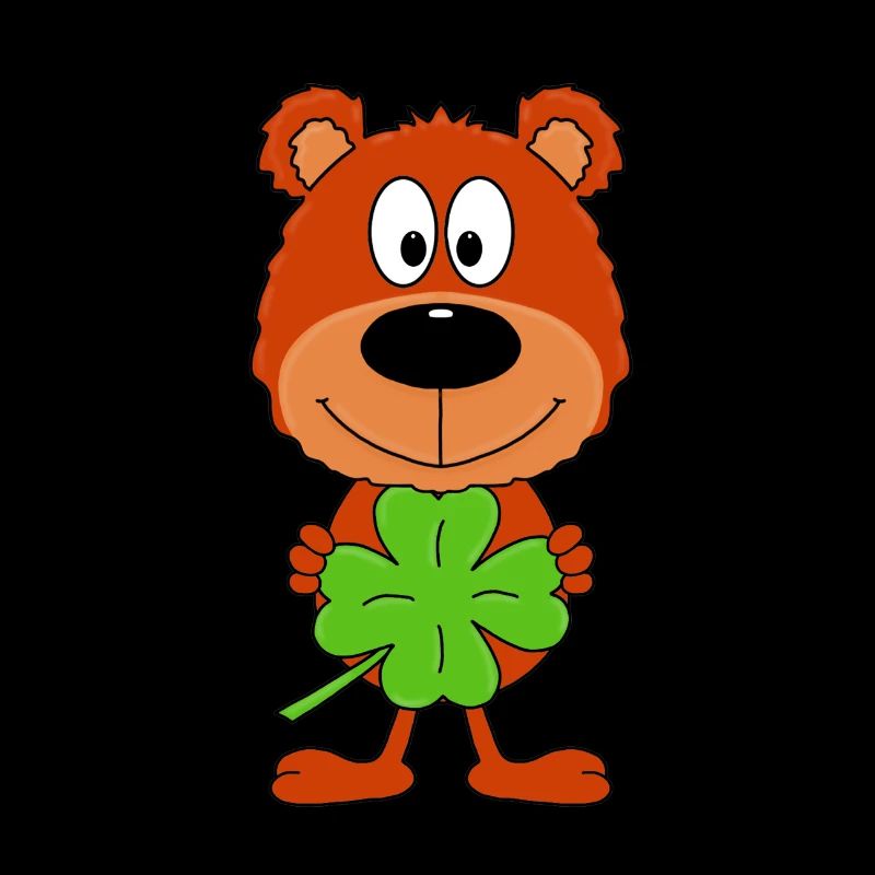 GLÜCKSBRINGER - TEDDYBÄR - KLEEBLATT - TIER - BÄR