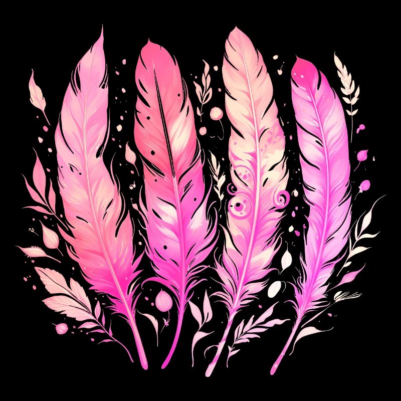 4 Feathers, Bird Feathers, Native Americans, Patterns