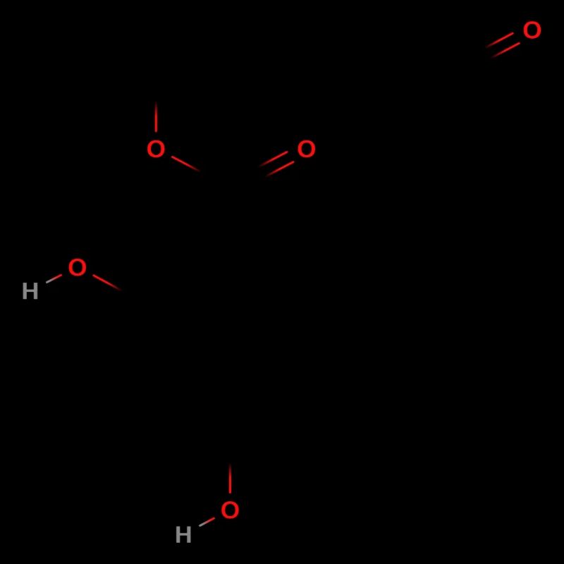 Molécule de zearalenone - Formule structurale colorée