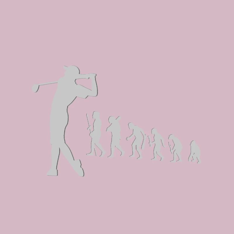 Evolution Golf Golfer Entwicklung Steinzeit