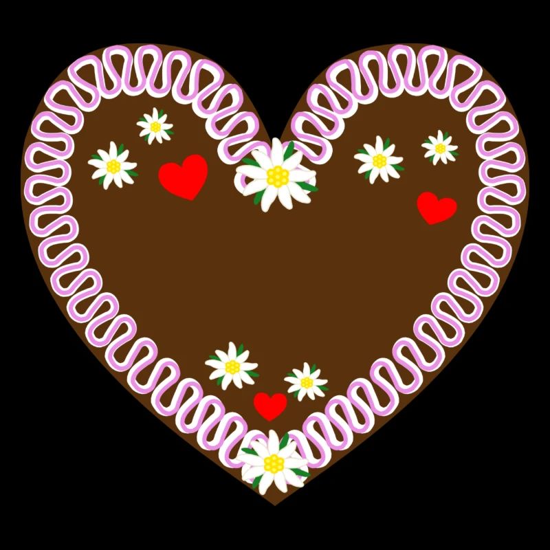 Gingerbread heart for labeling