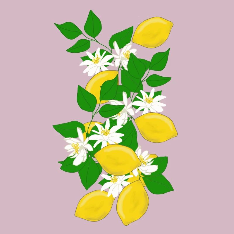 Citrons, branches, fleurs