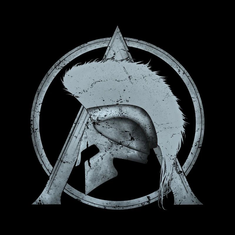 Leonidas Helm und Sparta Lambda Symbol