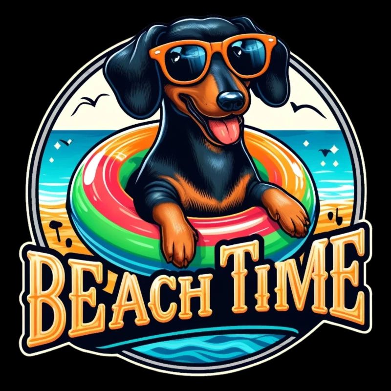 Dackel Hunde Sommer Strand und will jeder Hund