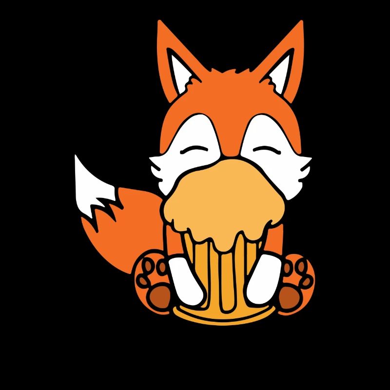 Fuchs Saufuchs Biertrinker Saufen Bier