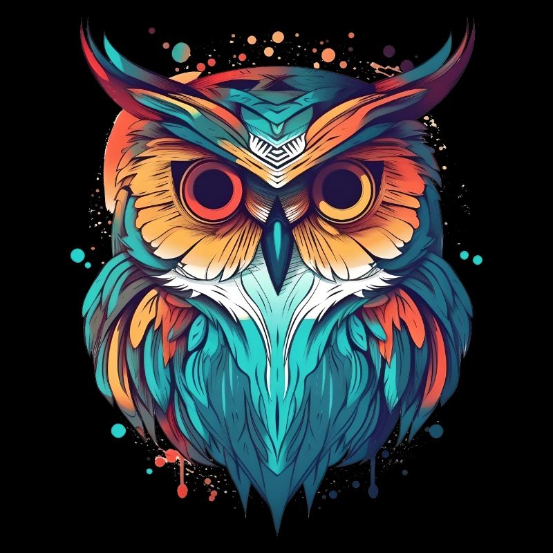 Farbenfrohe Eule boho indie