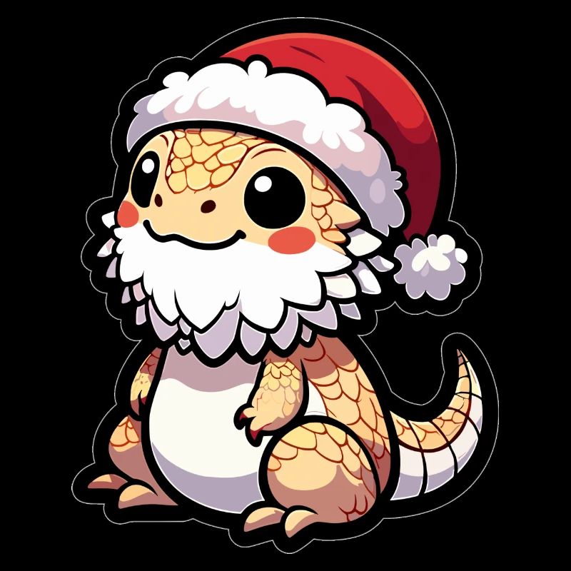 Niedliche Bartagame Weihnachten
