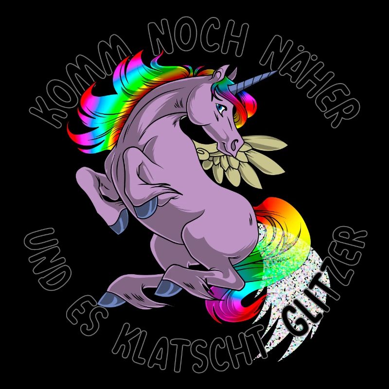 Noch näher es klatscht Glitzer Einhorn Geschenk