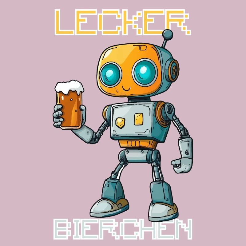 Lecker Bierchen X Roboter mit Bier lustiges