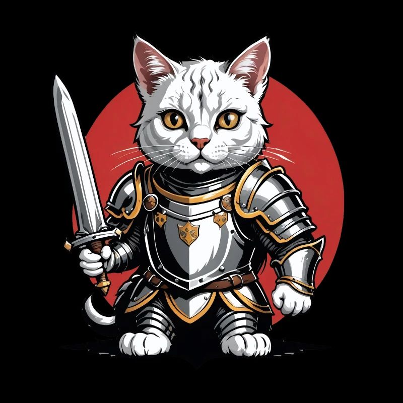 Chat Chevalier Chevalier Chat Cadeau Médiéval